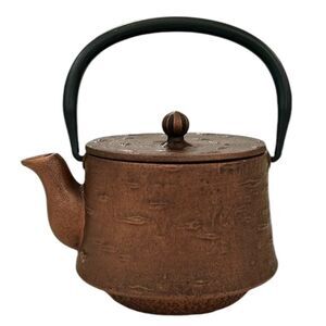 Small Vintage Roji Nanbu Cast Iron Bronze Colored and Textured Teapot